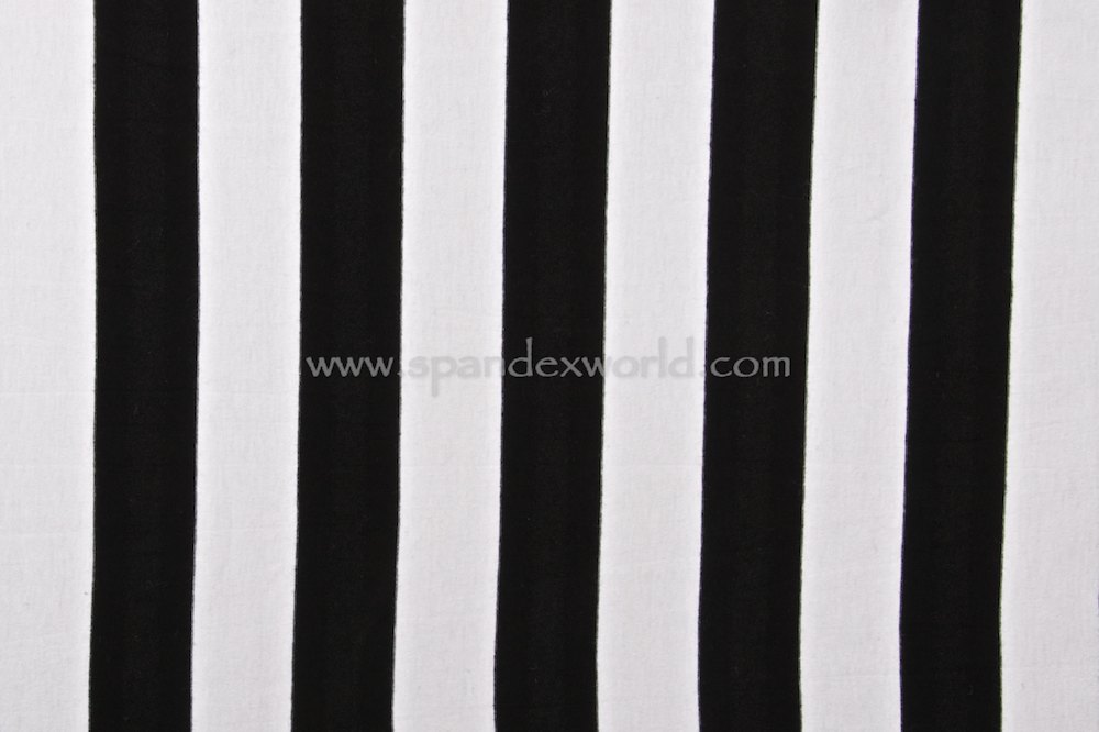 Stripes  Cotton Lycra® 1.5'' Wide  (Black/White)