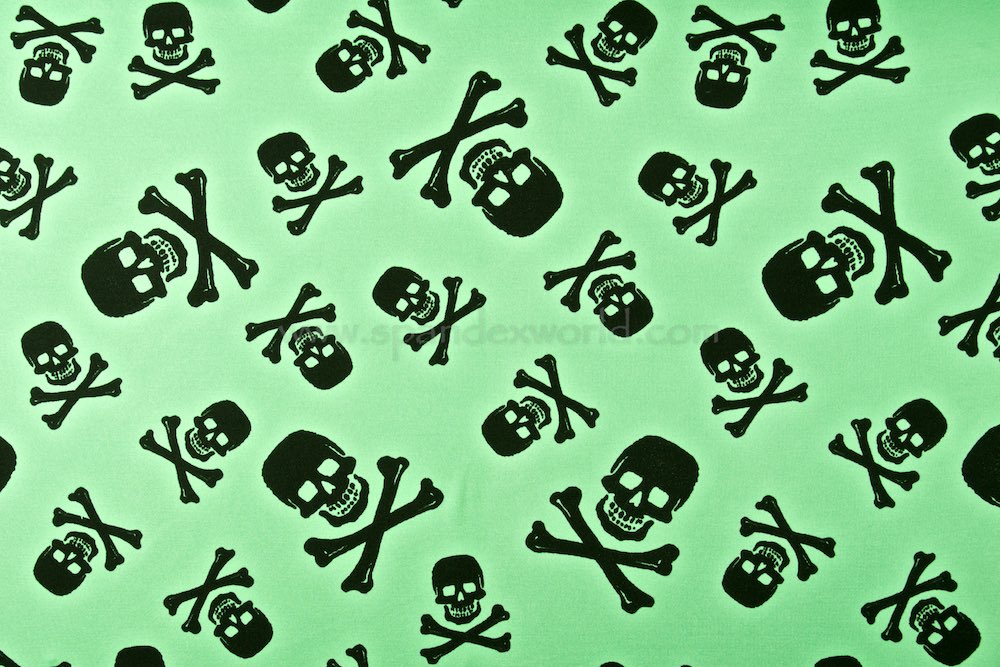 Skull Print (Black/Light Green)